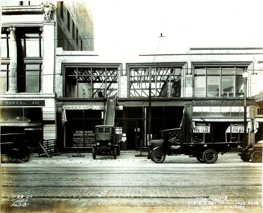 The original storefronts on Main Street were completely torn down to make way for Shea's Buffalo Theatre. Securing an entrance on this bustling street was vital, ensuring the theater would be at the heart of Buffalo's vibrant downtown.