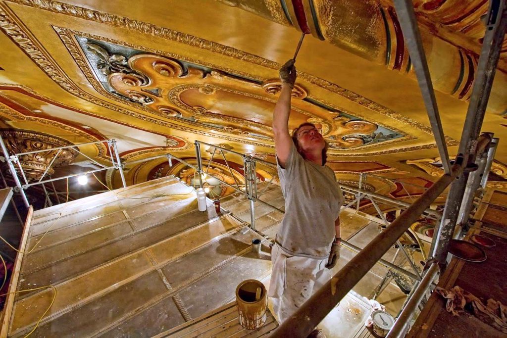All of the painting needed to be done by hand, with no sprayers or rollers involved.